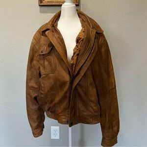 Vintage Levi’s Authentic Westernwear Leather Jacket Brown Tan L